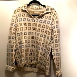 Button up pattern sweater